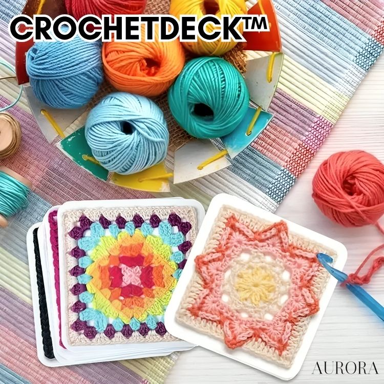 TILLFÄLLIGT 50% RABATT | CrochetDeck™ | Broderigarn stickmönster kort set
