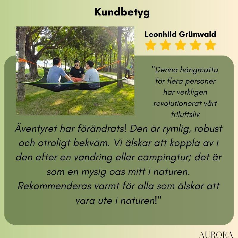 TILLFĂLLIGT 50% RABATT | CozyCrewâą - HĂ€ngmatta för flera personer - Aurora Stockholm