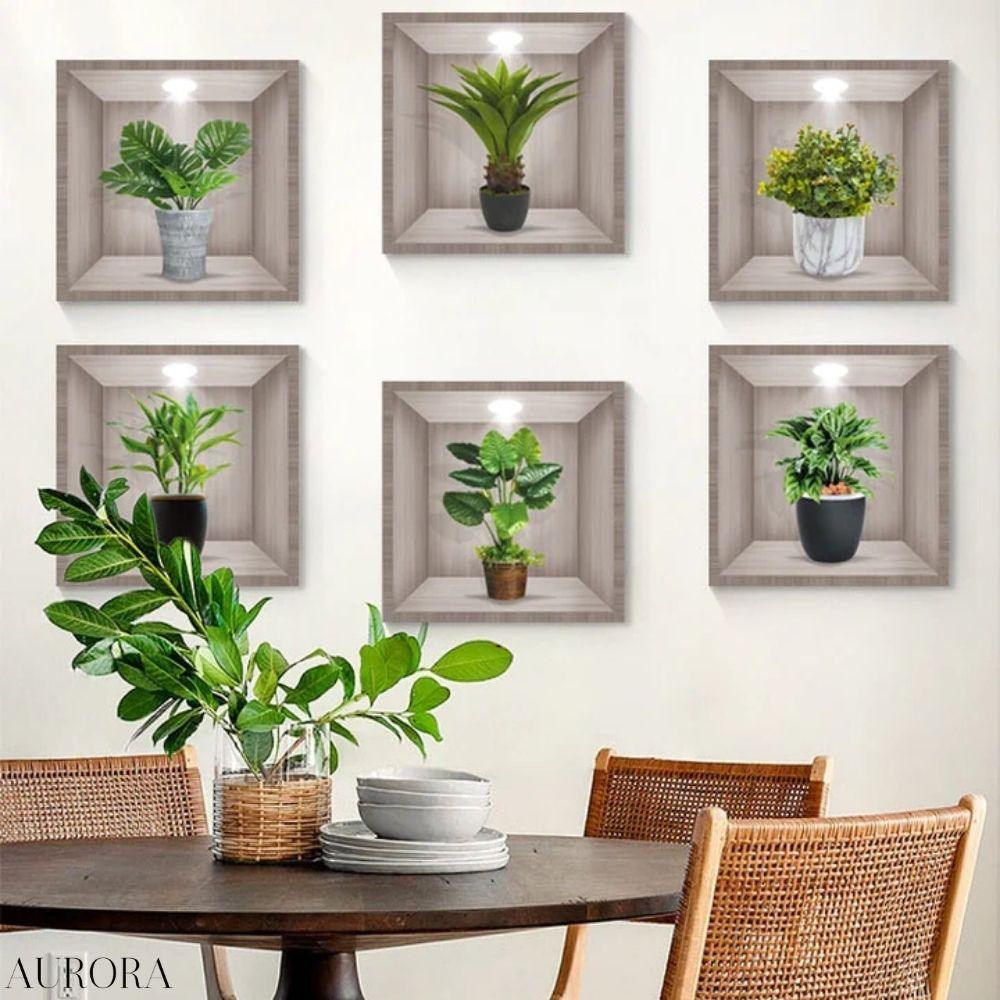 BotanicaLuxeâą - 3D vĂ€ggklistermĂ€rke med grön vĂ€xt | 50% TILLFĂLLIG RABATT - Aurora Stockholm