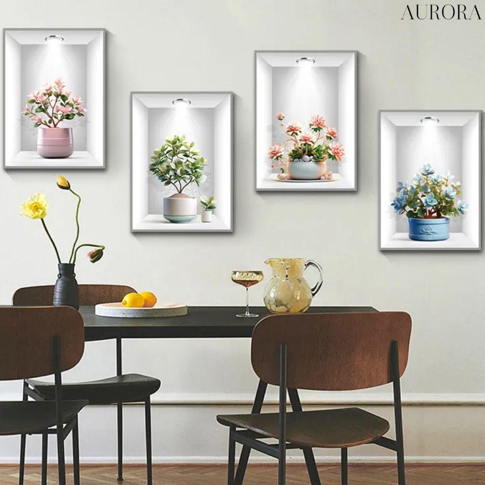 BotanicaLuxeâą - 3D vĂ€ggklistermĂ€rke med grön vĂ€xt | 50% TILLFĂLLIG RABATT - Aurora Stockholm