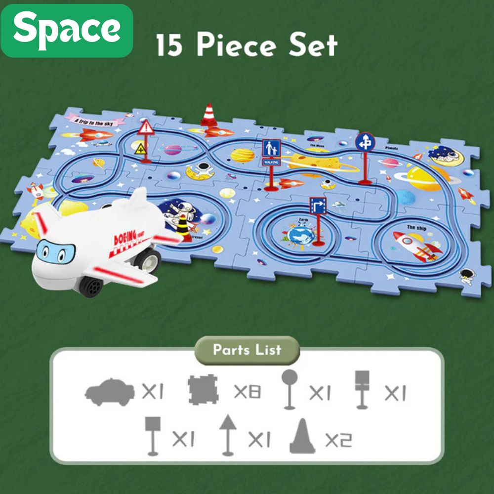 TILLFĂLLIGT 50% RABATT | TrackTasticâą | Bilbana med pussel för barn