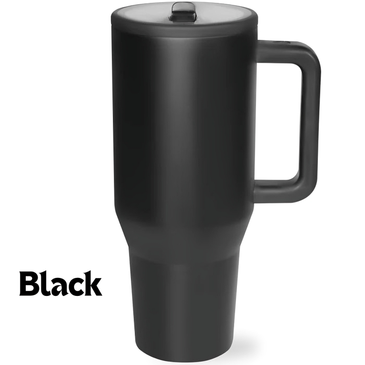 HydroMax⹠| 40-oz isolerad drickmugg med handtag och nedfÀllbart gummisugrör