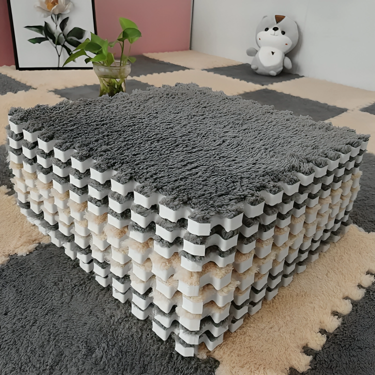 CozyTiles™ | Mjuk, varm pusselmatta i plysch