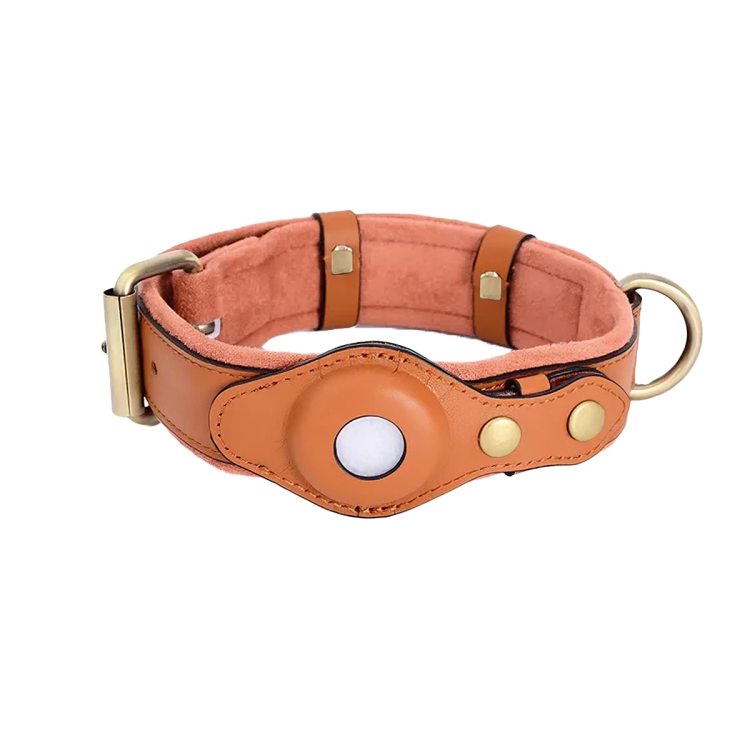 TrackTails⹠| Hundhalsband av lÀder med AirTag-ficka