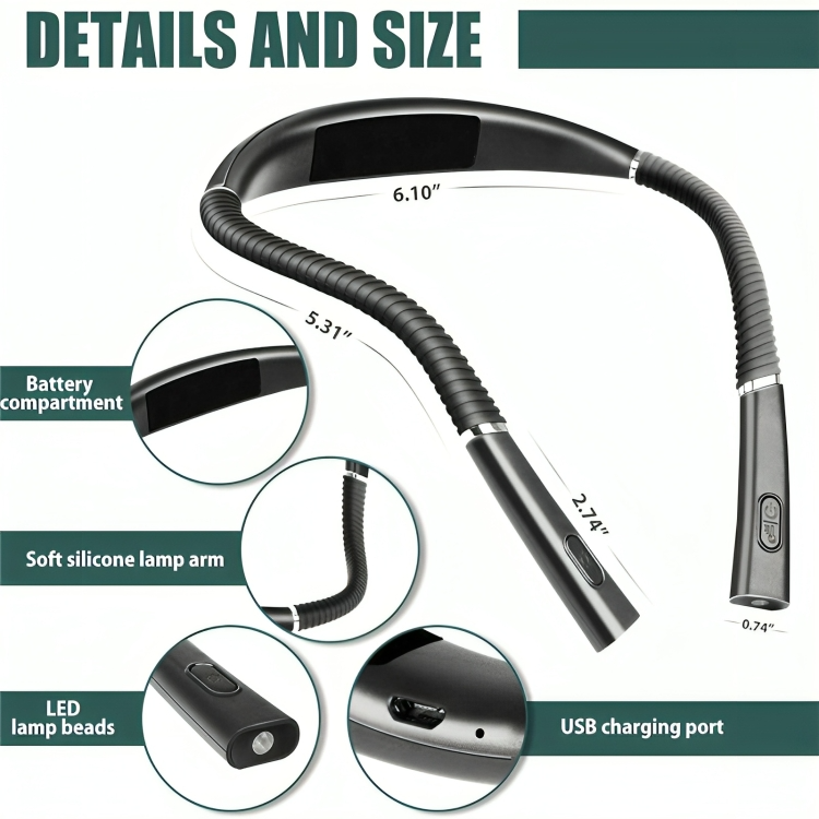 FlexiBeamâą | Flexibel handsfree LED-halslampa LĂ€slampa