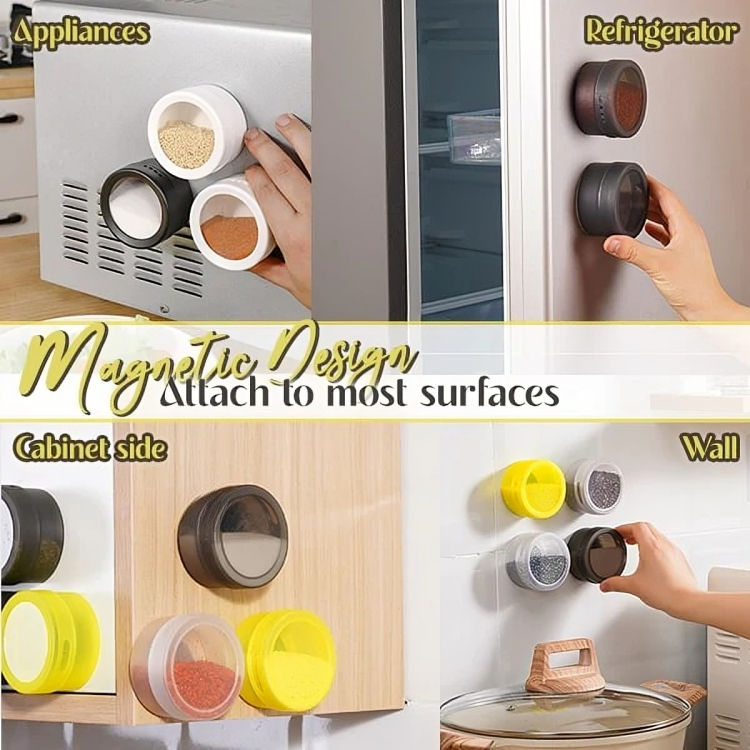 MagSpice™ | Platsbesparande magnetiska burkar för snabb åtkomst till kryddor!