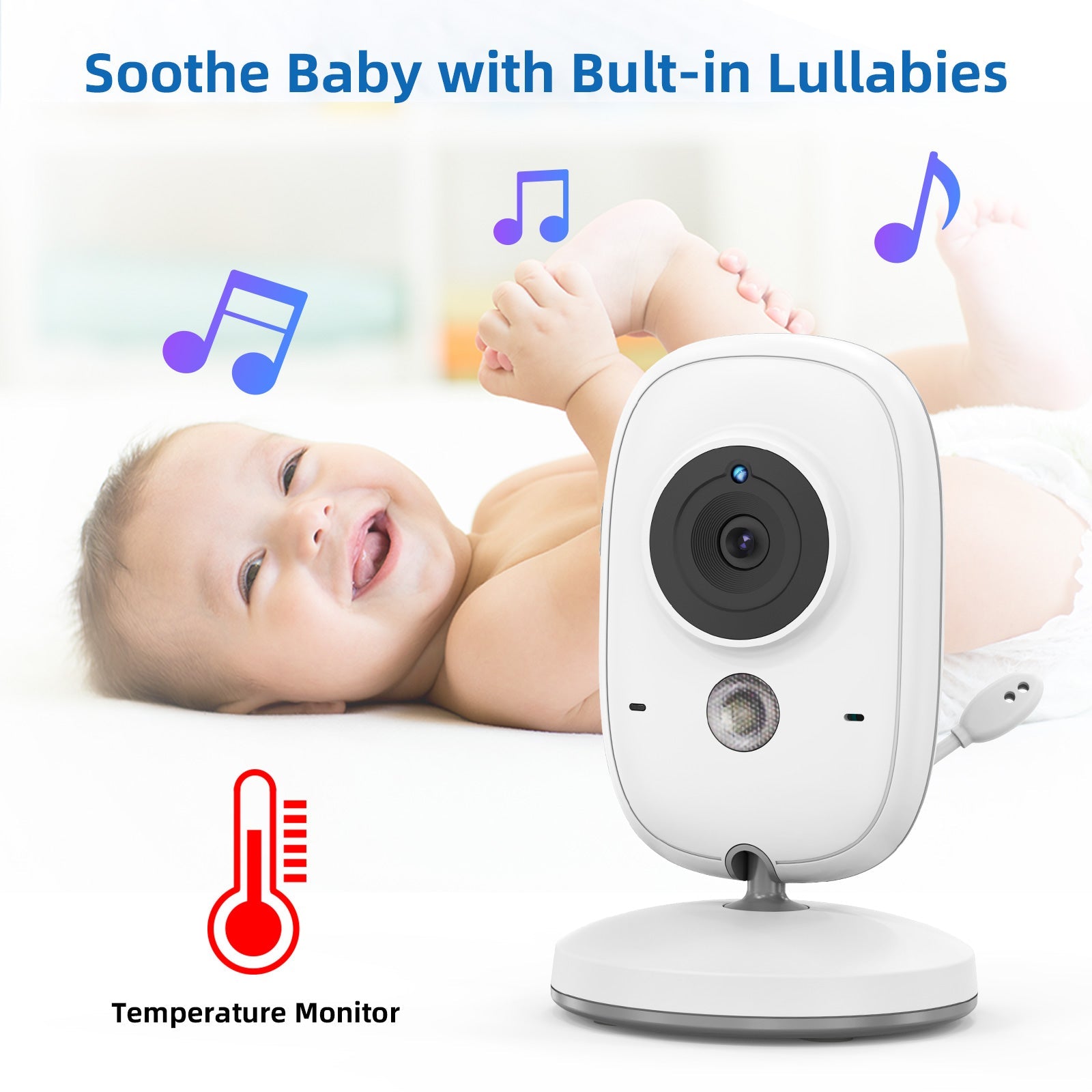 CradleView™ | Trådlös babymonitor med LCD-display och 2-vägs ljudsamtal
