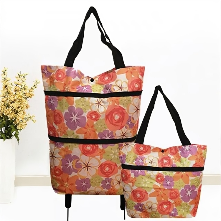TrolleyTote⹠| Vikbar shoppingvÀska med hjul