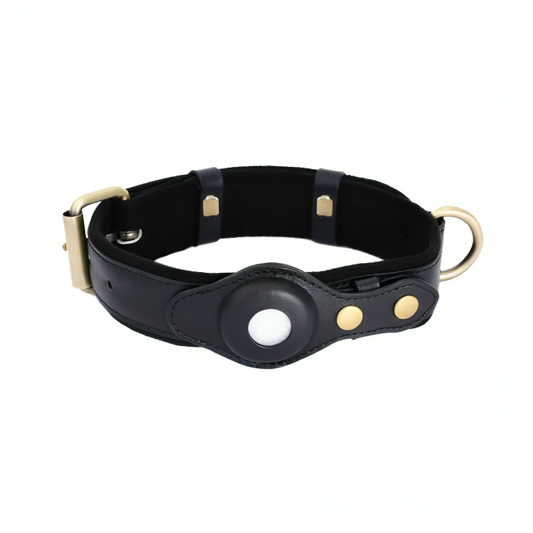 TrackTails⹠| Hundhalsband av lÀder med AirTag-ficka