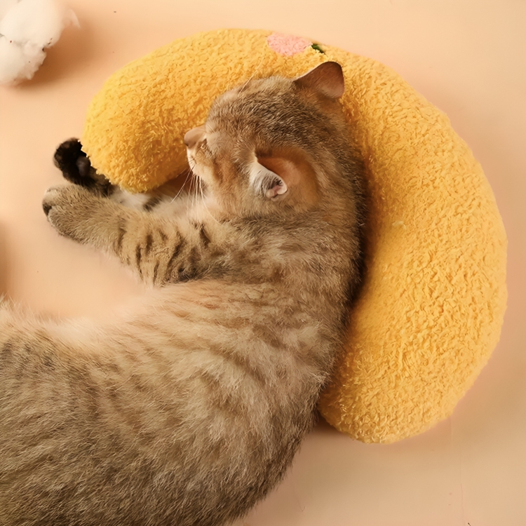 CuddlePaws⹠| Ortopedisk halvmÄneformad kudde för husdjur