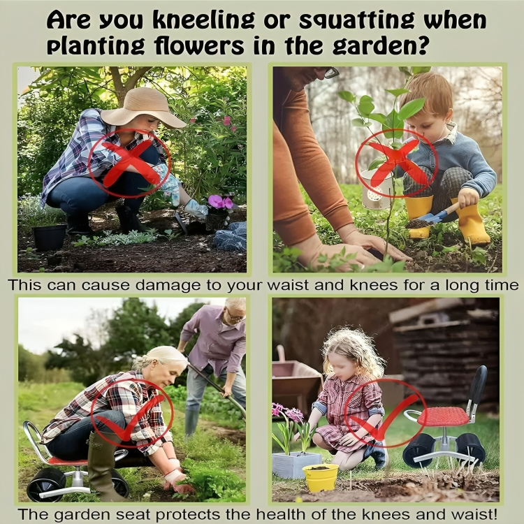 TILLFĂLLIGT 50% RABATT | SpinnySeatâą | 360° ergonomisk trĂ€dgĂ„rdspall