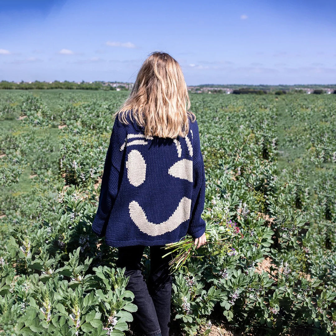 CozyJoy⹠| Gladlynt smiley överdimensionerad tröja