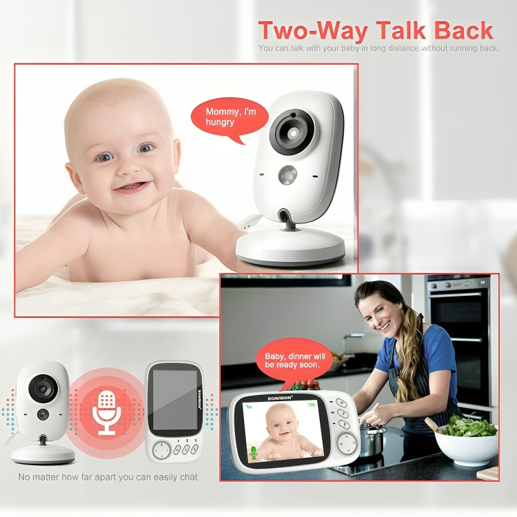 CradleView™ | Trådlös babymonitor med LCD-display och 2-vägs ljudsamtal