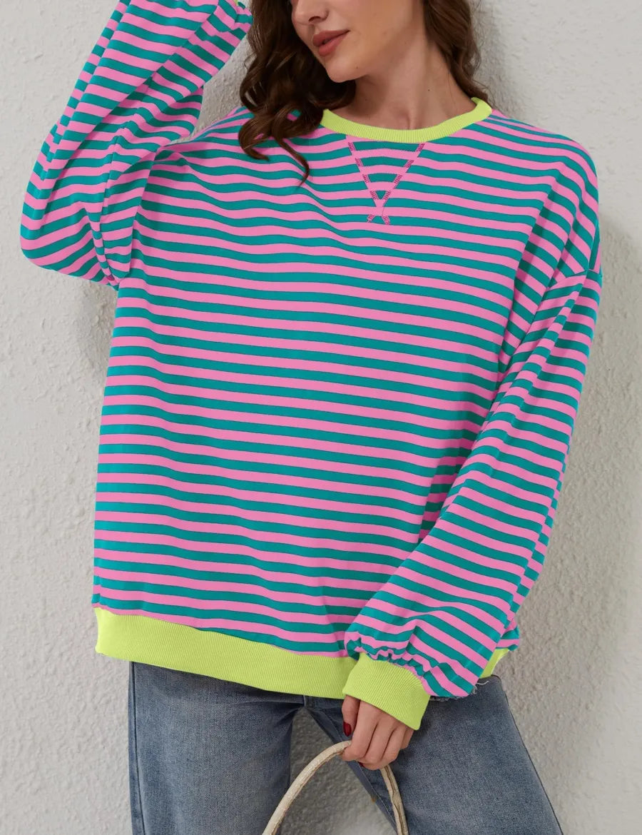 Zinnia⹠| Oversize randig tröja