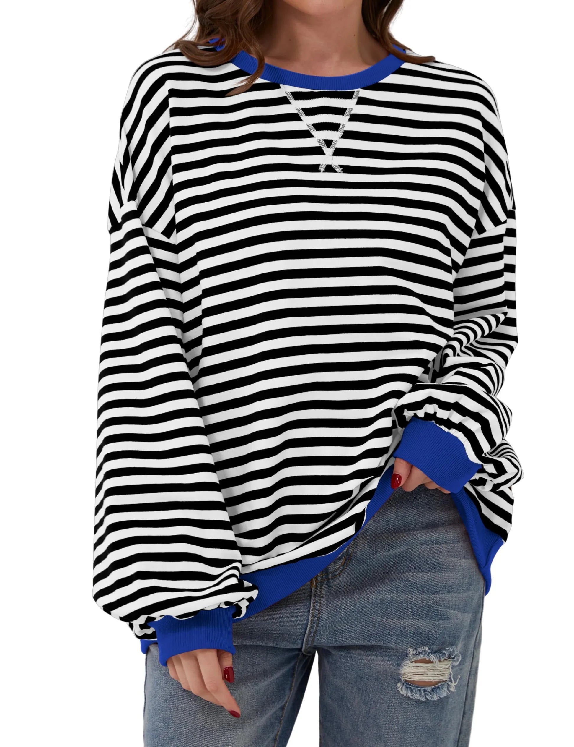 Zinnia⹠| Oversize randig tröja