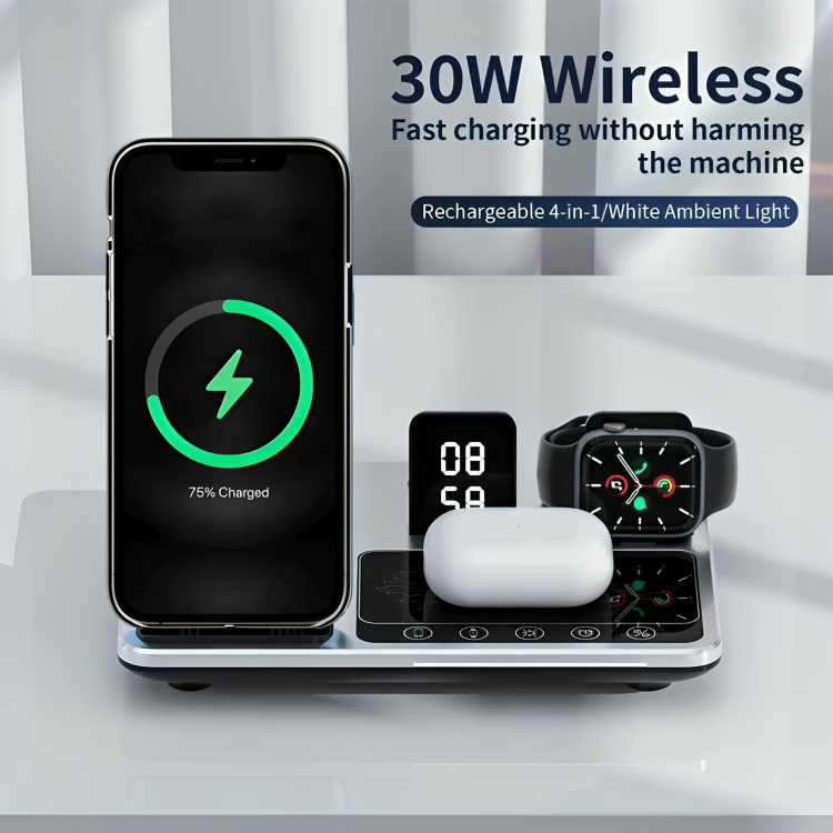 QuadCharge⹠| Multifunktionell 4 i 1 trÄdlös laddare