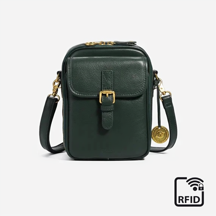 CompactCarry⹠| RFID axelvÀska med flera förvaringsfack