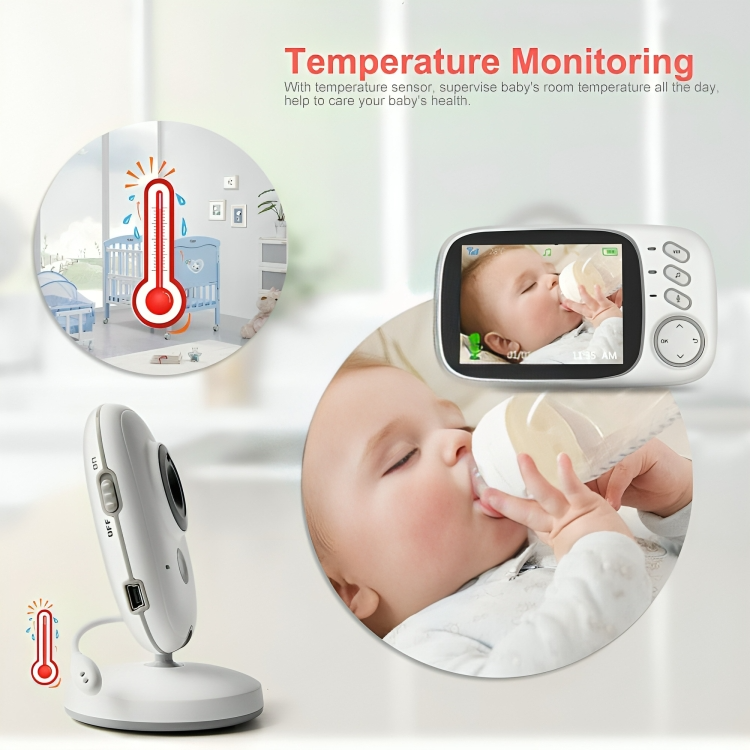 CradleView™ | Trådlös babymonitor med LCD-display och 2-vägs ljudsamtal