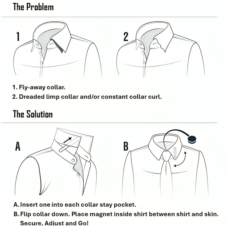 CollarFixâą | Magnetiska Kragstavar