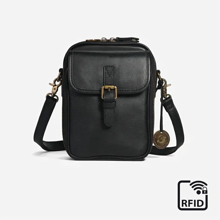 CompactCarry⹠| RFID axelvÀska med flera förvaringsfack