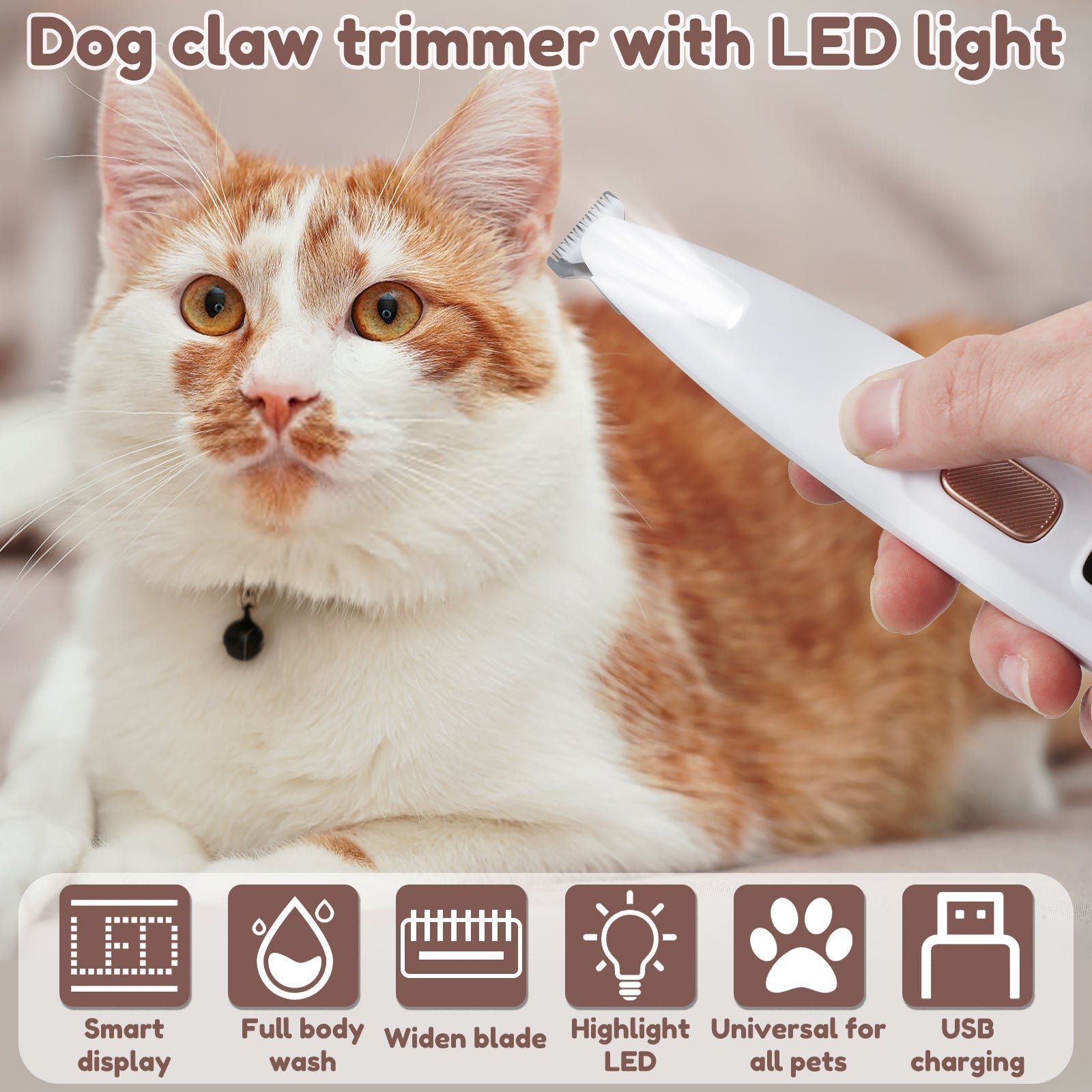 1 + 1 GRATIS IDAG | TidyPaws⹠| LED HÄrklippare för husdjur