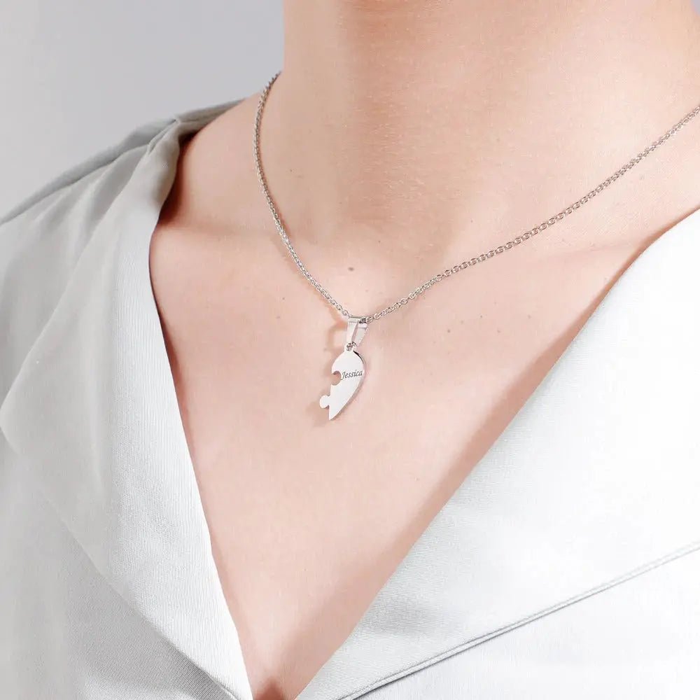 LoveFragment⹠| Personligt hjÀrtpusselhalsband
