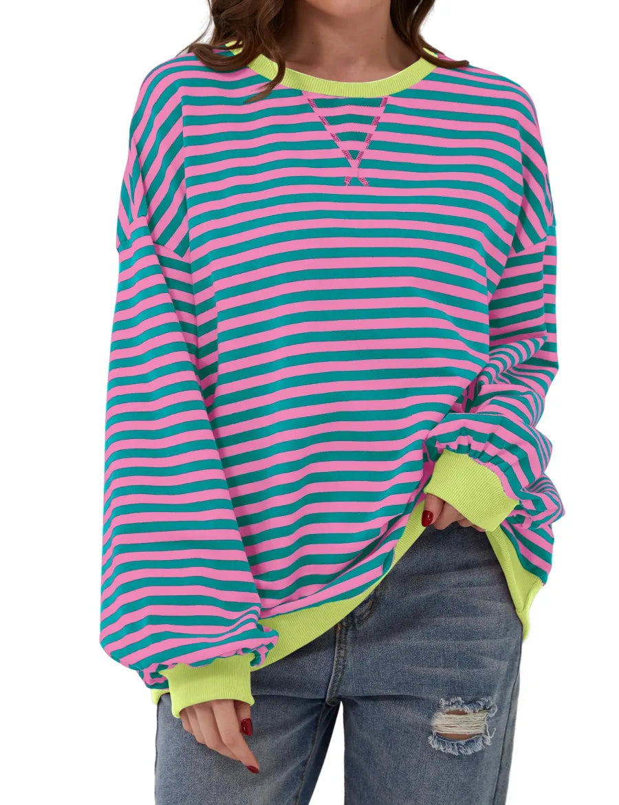 Zinnia⹠| Oversize randig tröja