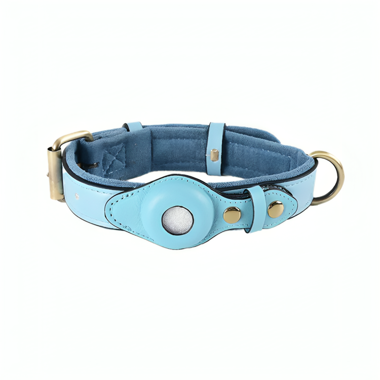 TrackTails⹠| Hundhalsband av lÀder med AirTag-ficka