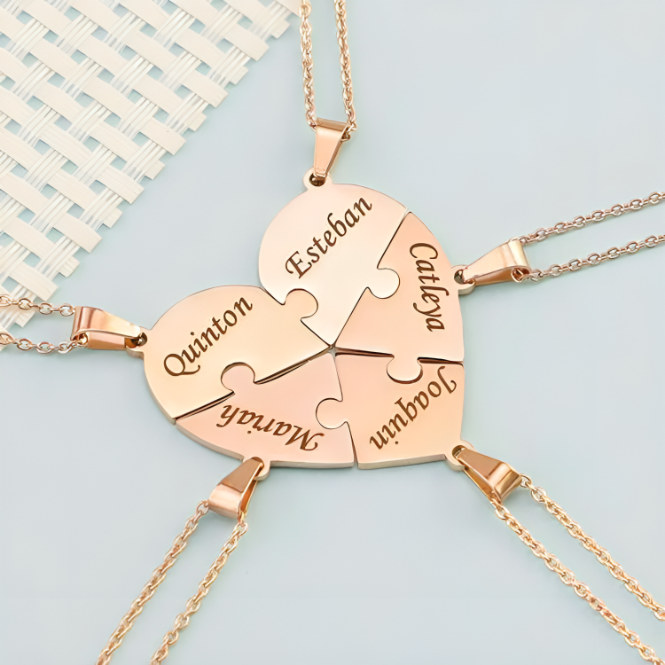 LoveFragment⹠| Personligt hjÀrtpusselhalsband
