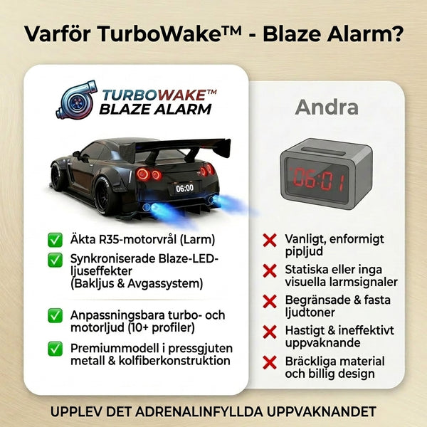 TILLFÄLLIGT 50% OFF  TurboWake™ - Blaze-väckarklocka