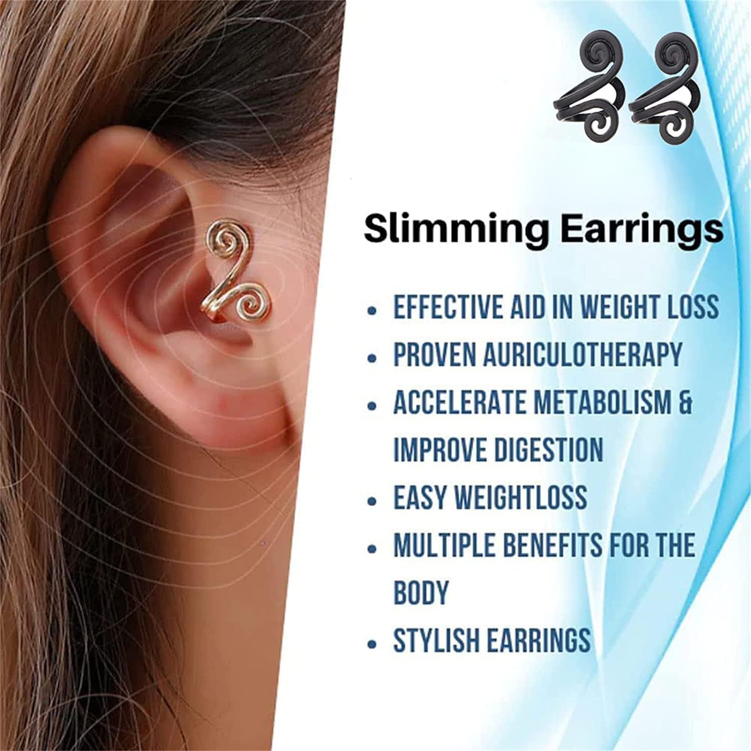 1 + 1 GRATIS IDAG | SlimEarrings™ | Akupressur bantning örhängen