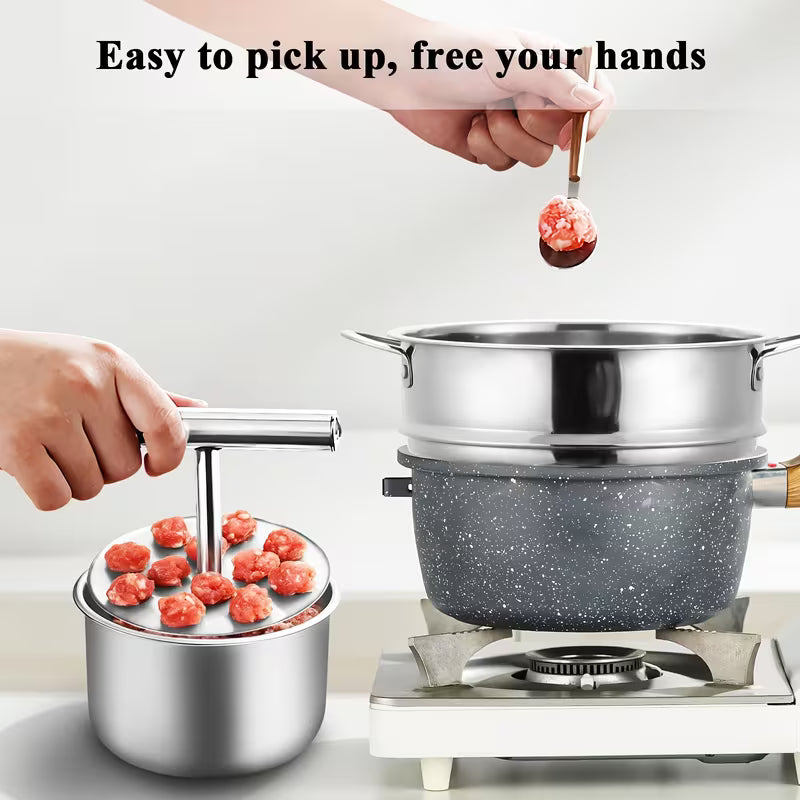 TILLFÄLLIGT 50% RABATT | MeatPress™ | Köttbullspressform av rostfritt stål