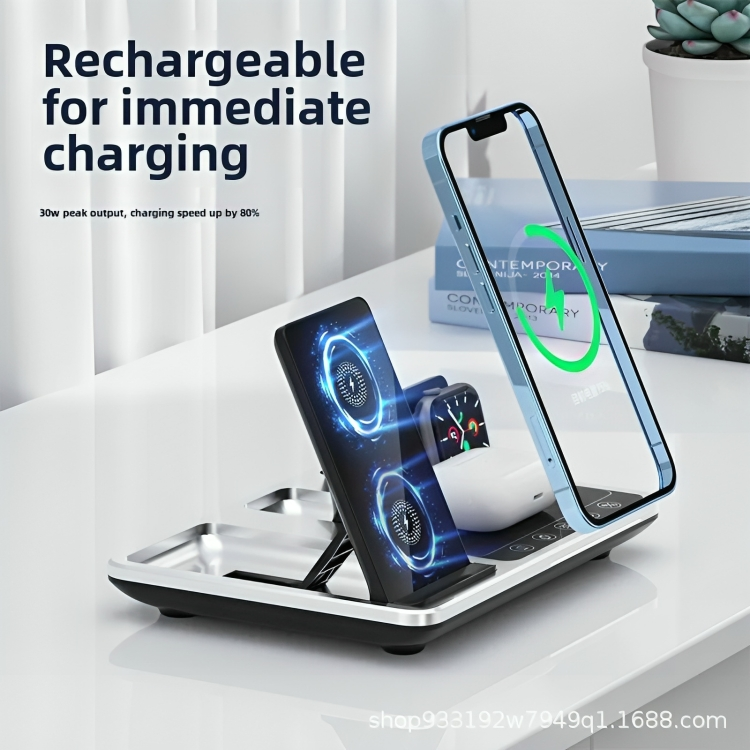 QuadCharge™ | Multifunktionell 4 i 1 trådlös laddare