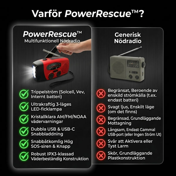 TILLFÄLLIGT 50% OFF  PowerRescue™ - Multifunktionell nödradio