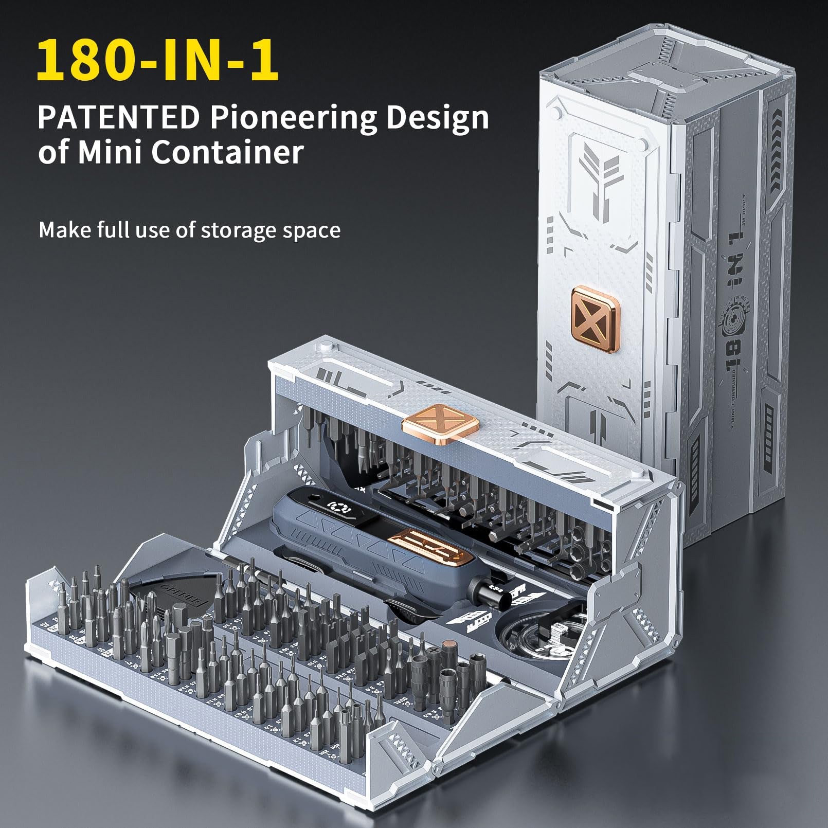 BitVault™ | 180-i-1 professionell precisionsskruvmejselsats