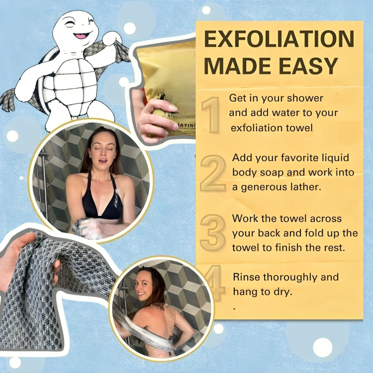 ScrubGlow™ | Antibakteriell, exfolierande duschhandduk