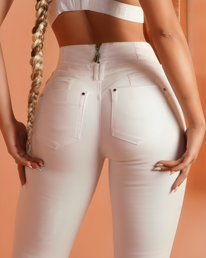 Amaris™ | Skinny jeans med hög midja och dragkedja bak