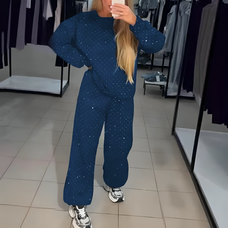 TILLFÄLLIGT 50% RABATT | Arabella™ | Glamorös träningsoverall för kvinnor med strassnitar