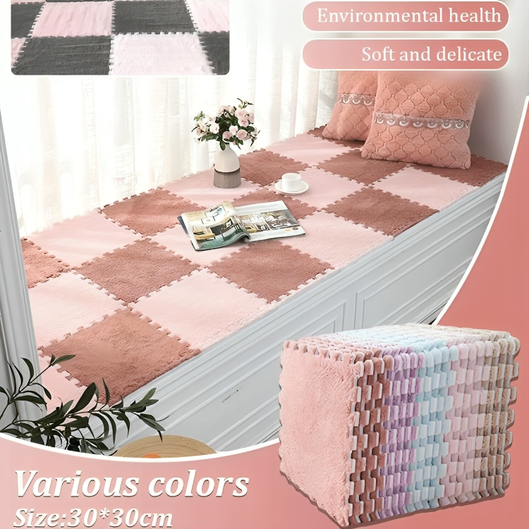 CozyTiles™ | Mjuk, varm pusselmatta i plysch