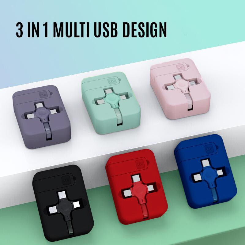 ChargeHub™ | 3-i-1 USB-snabbladdningskabel