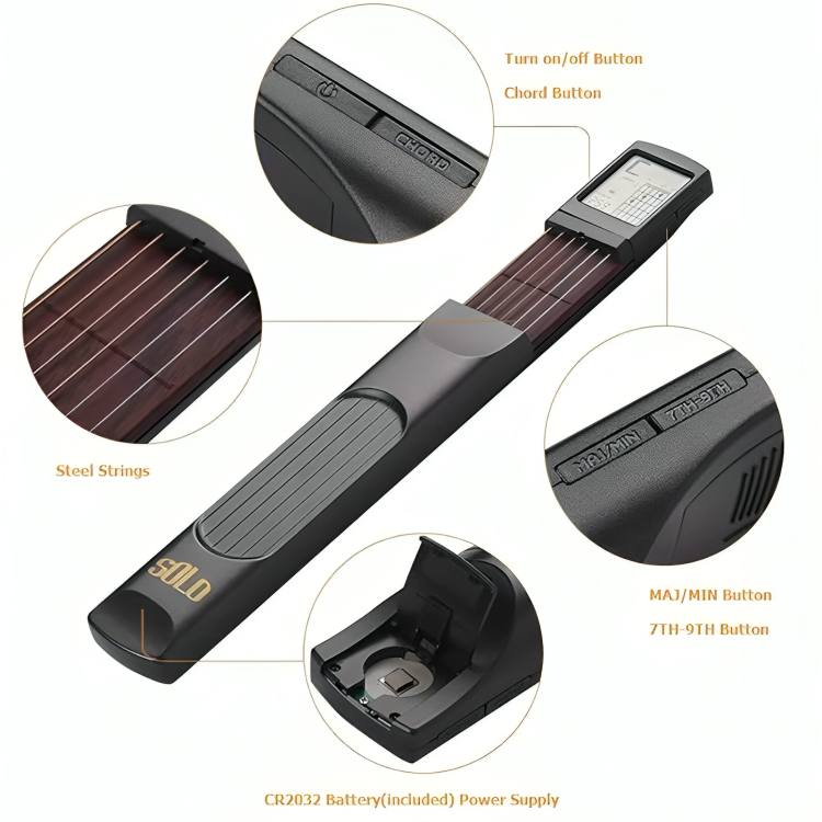 StrumPro™ | Bärbar gitarrackordstränare